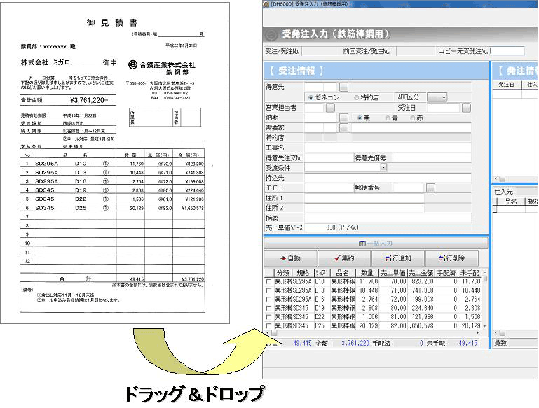 受発注入力　−見積書データの入力−